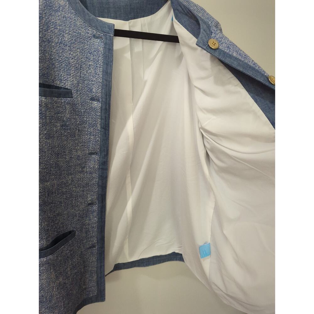 J McLaughlin Blue Textured Adella Jacket - Picture 6 of 7